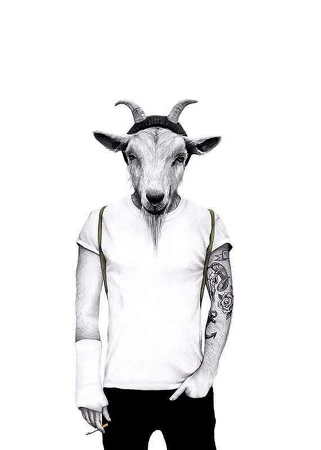 Poster Sanna Wieslander Hipster Goat