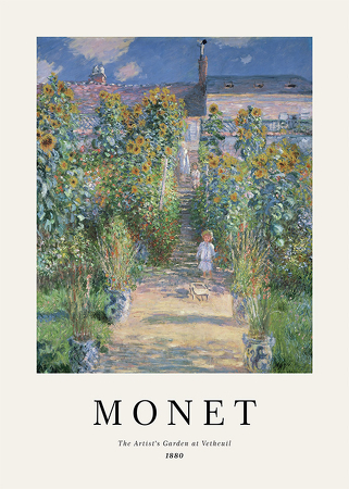 Poster Monet Garden At Vetheuil