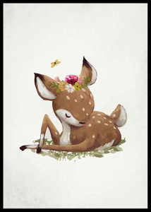Watercolor Sleepy Deer-2