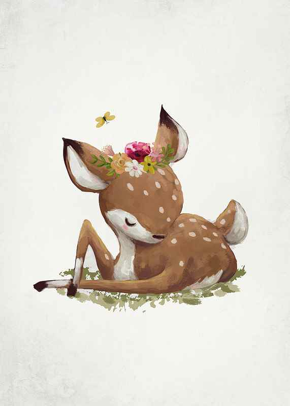 Watercolor Sleepy Deer-3