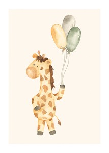 Poster Giraffe Balloons