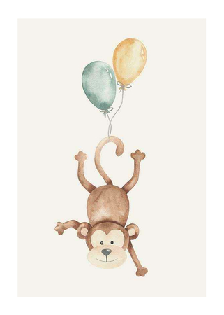 Poster Monkey Balloons