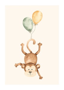 Poster Monkey Balloons
