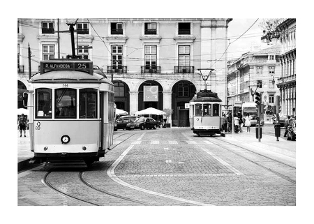 Poster Trams In Lisbon