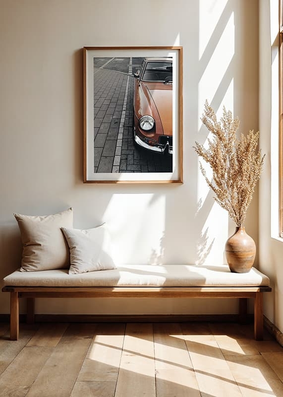 Poster Classic Car On Street crossfade