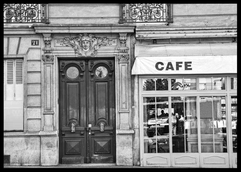 Cafe In Paris B&W-2