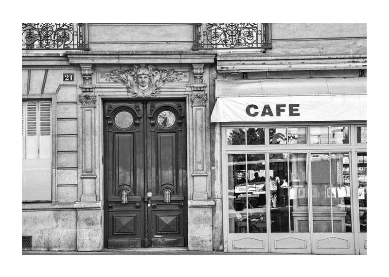 Cafe In Paris B&W-1