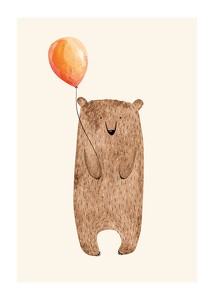 Poster Bear With Balloon