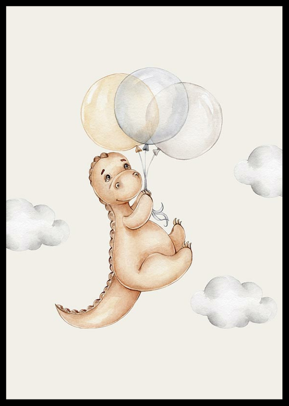 Dino With Balloons-2