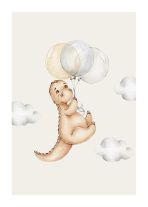 Dino With Balloons-1