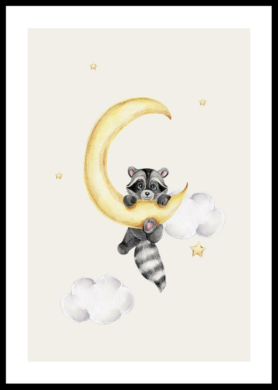 Raccoon And Moon-0