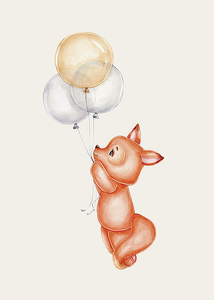 Fox With Balloons-3