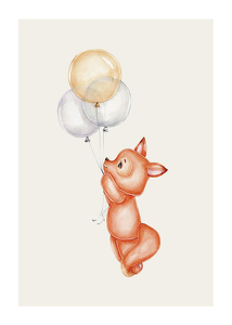 Fox With Balloons-1