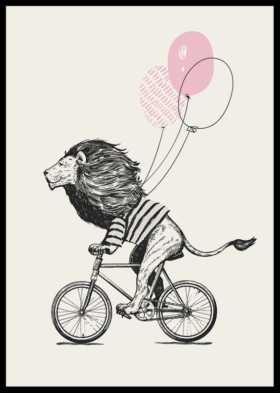 Lion On Bicycle-2