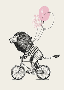 Lion On Bicycle-3