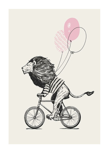 Lion On Bicycle-1