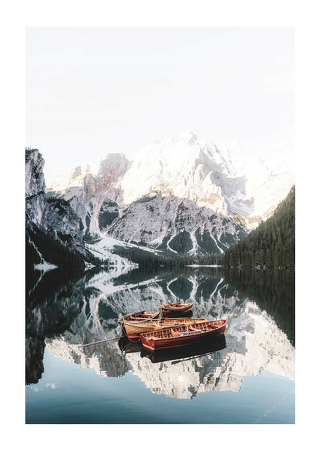 Poster Rowing Boats In Lake Braies