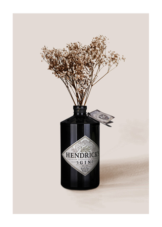 Poster Dried Flowers Gin Bottle