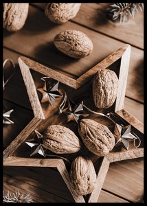 Walnuts In Wooden Star-2