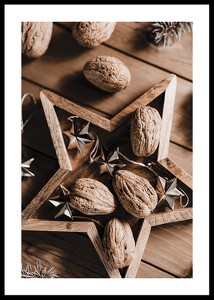 Walnuts In Wooden Star-0