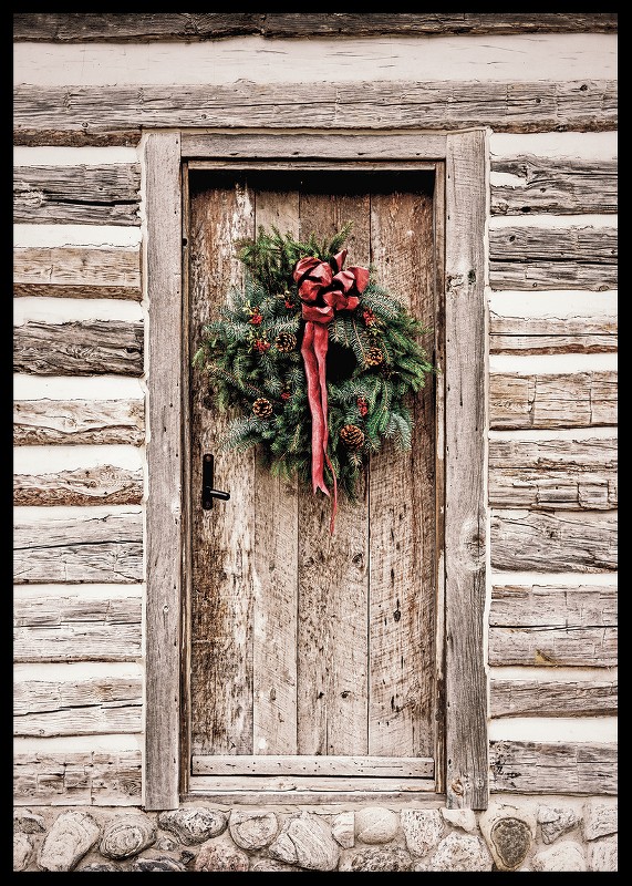 Christmas Wreath On Door-2