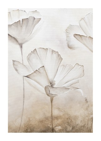 Poster Painted White Flowers