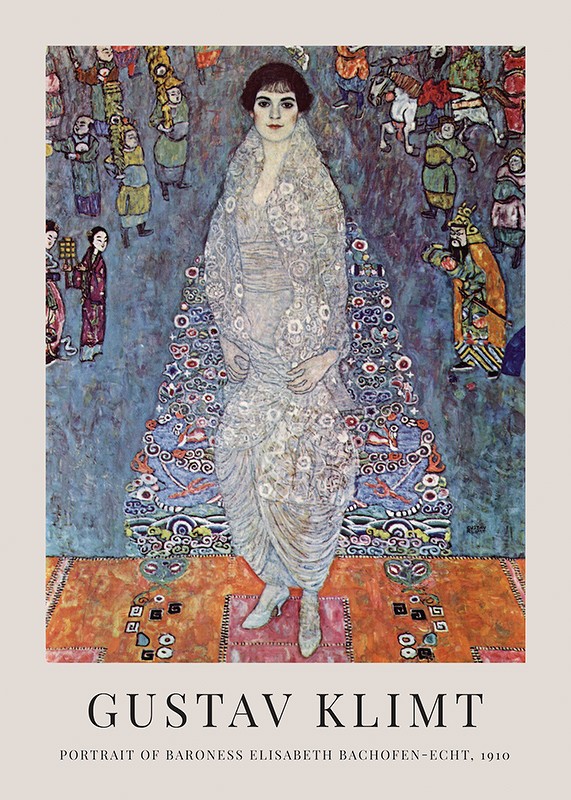 Portrait Of Baroness By Gustav Klimt-1