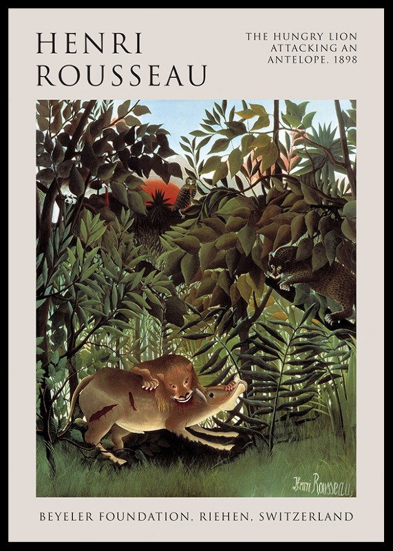 The Hungry Lion By Henri Rousseau-0