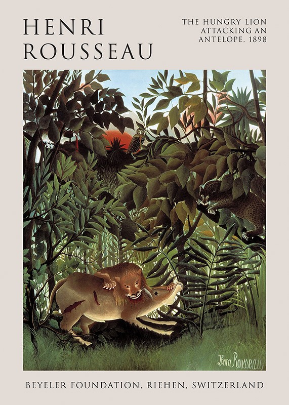 The Hungry Lion By Henri Rousseau-1