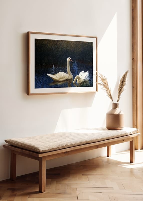 Swans in Reeds By Bruno Liljefors-4