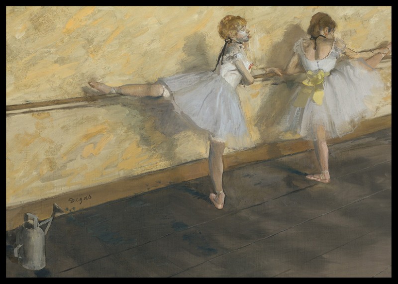 Dancers Practicing at the Barre By Edgar Degas-2