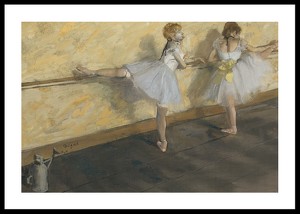 Dancers Practicing at the Barre By Edgar Degas-0