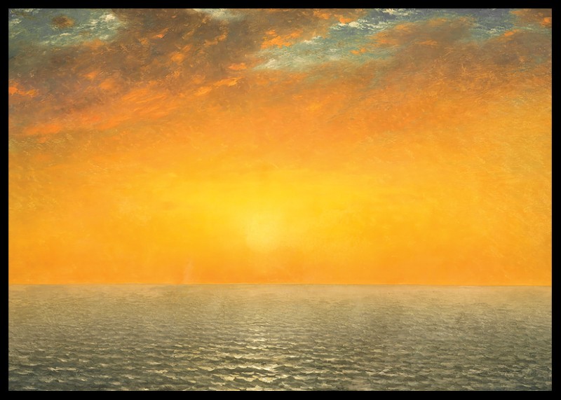 Sunset On the Sea By John Frederick Kensett-2