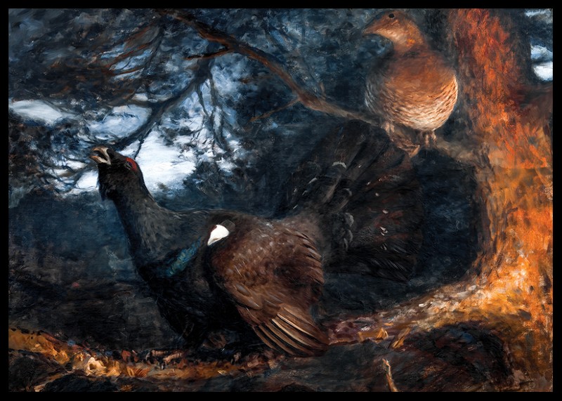 The Mating of the Capercaillies By Bruno Liljefors-2