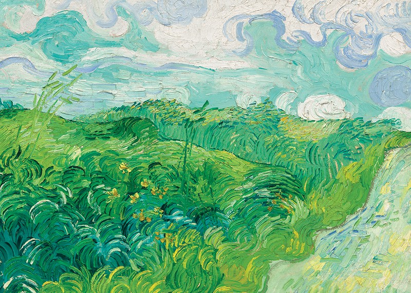 Green Wheat Fields Auvers By Vincent van Gogh-3