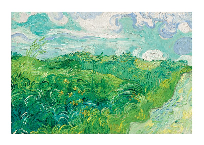 Green Wheat Fields Auvers By Vincent van Gogh-1