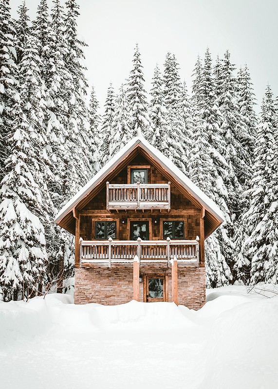 Cabin In Snow No4-3