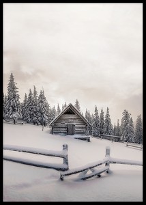 Cabin In Snow-2