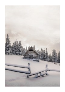 Cabin In Snow-1