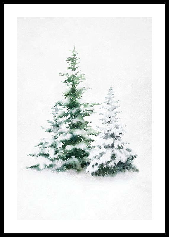 Watercolor Evergreen Trees-0