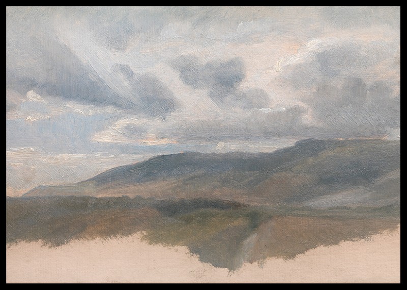 Landscape Study With Clouds By Emile Loubon-2