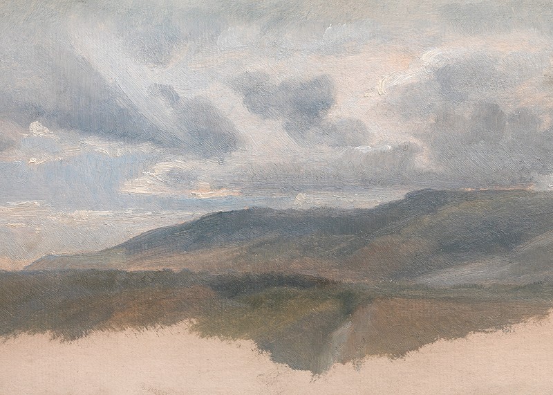 Landscape Study With Clouds By Emile Loubon-3