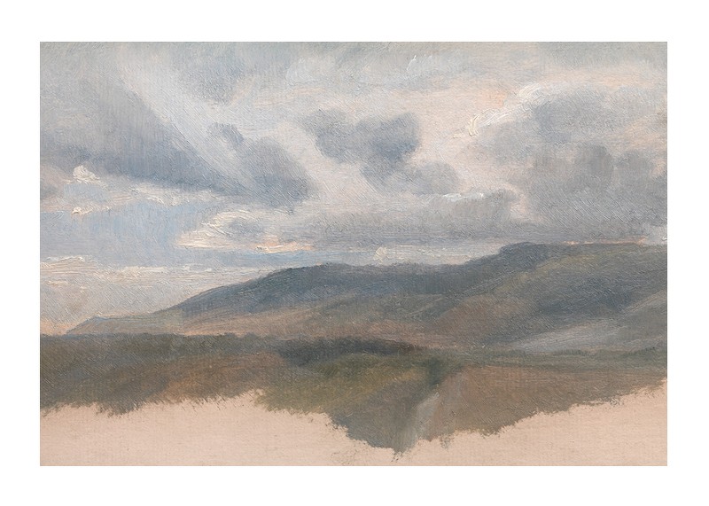 Landscape Study With Clouds By Emile Loubon-1
