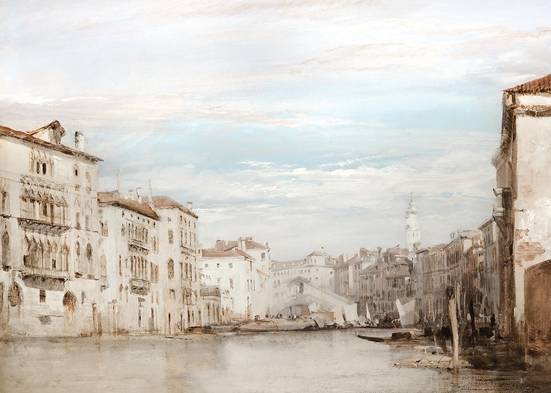 The Grand Canal Venice Looking Toward The Rialto By Richard Parkes Bonington-3
