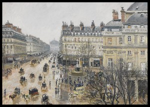 Place Du Thtre Franais Paris Rain By Camille Pissarro-2