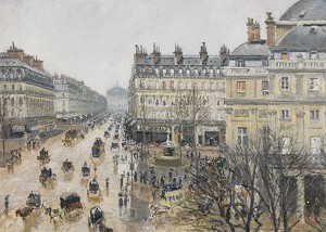 Place Du Thtre Franais Paris Rain By Camille Pissarro-3