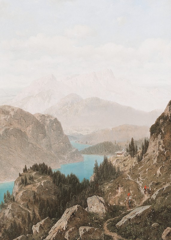 View Of The Königssee And The Untersberg By Josef von Schlögl-3