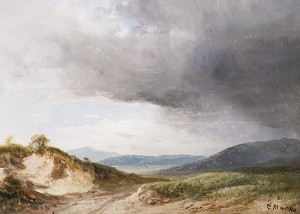 Hilly Landscape With Cloudy Skies By Károly Markó-3