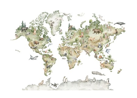 Poster Animal World Map