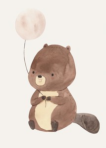 Beaver With Balloon-3